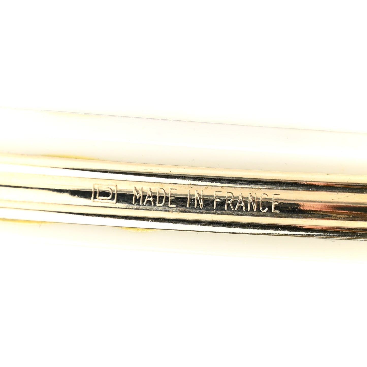 Resin Chain CC Hair Clip Barrette White Gold