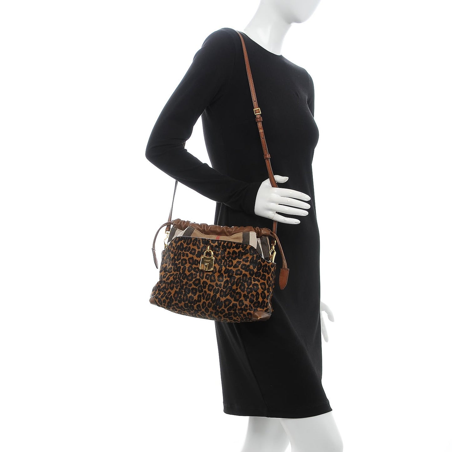 House Check Calf Hair Leopard Print Little Crush