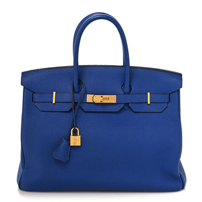 Hermes Togo Horseshoe Birkin 35 Bleu Electrique 1 of 14
