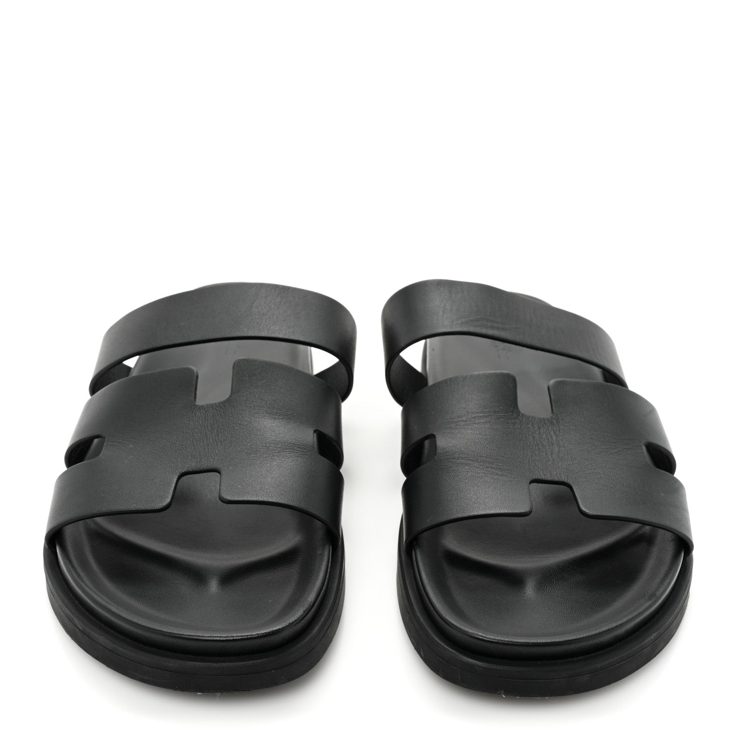 Hermes Calfskin Mens Ankara Sandals 43 Black 2 of 11