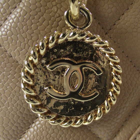 Caviar Quilted Medallion Tote Beige