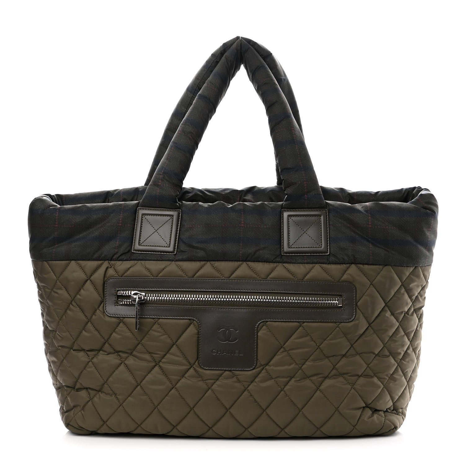 Chanel Nylon Quilted Medium Coco Cocoon Tote Khaki 1 of 9