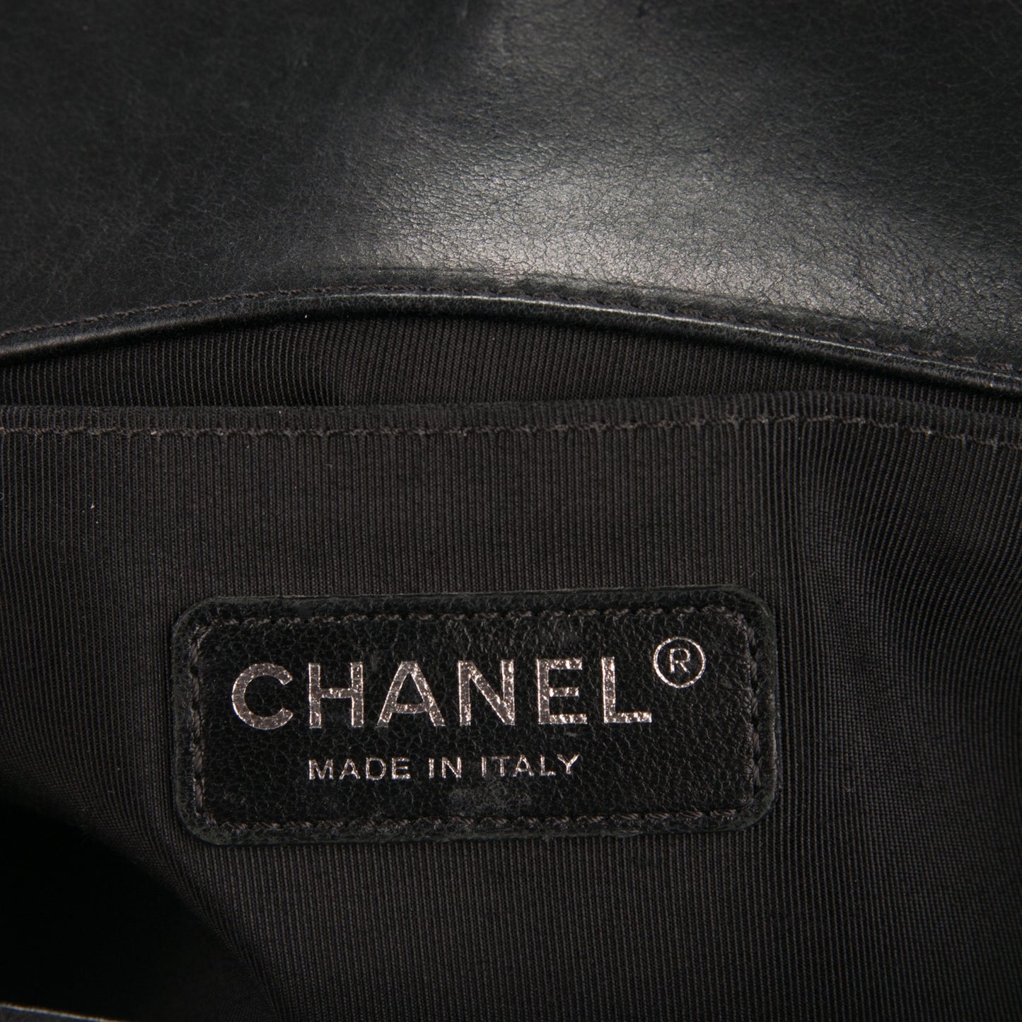 Calfskin Double Stitch Medium Boy Flap Black