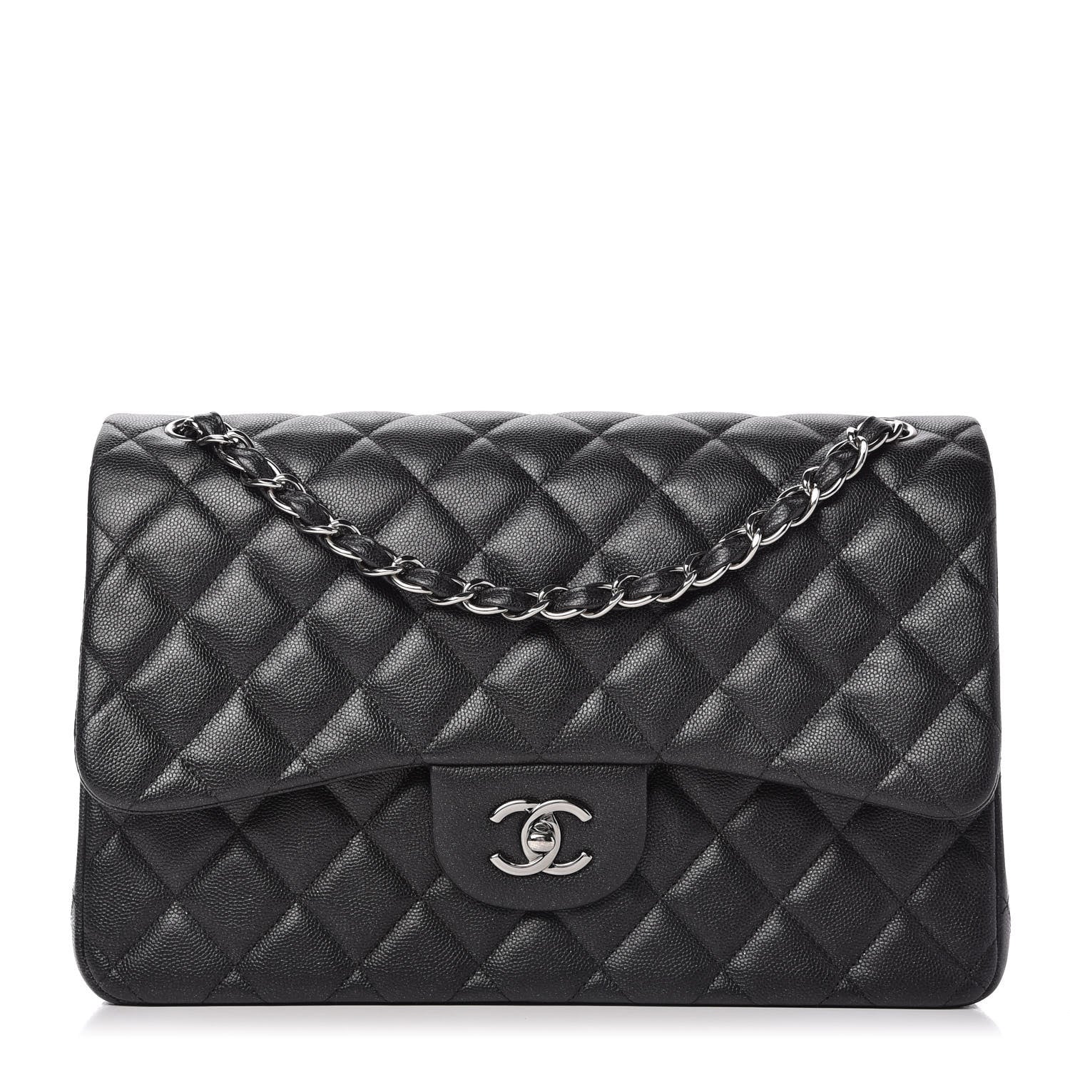 Chanel Iridescent Caviar Quilted Jumbo Double Flap Black 1 of 10