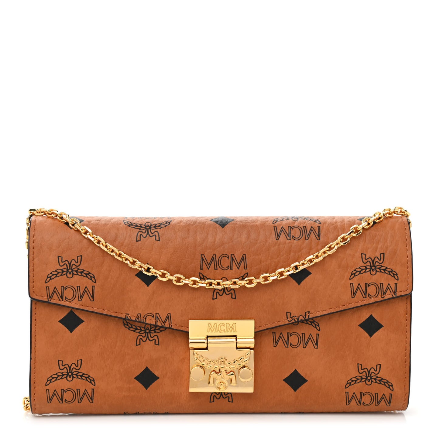 Visetos Large Patricia Wallet On Chain Cognac