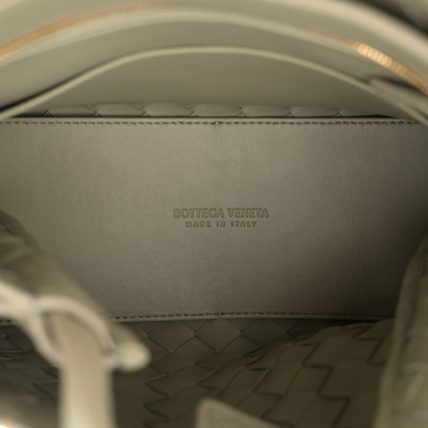 Nappa Intrecciato Small Andiamo Shoulder Bag Travertine