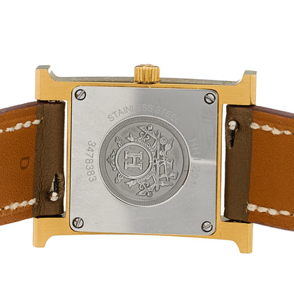 Hermes Stainless Steel Swift 21mm Heure H Hour Quartz Watch Etoupe 4 of 4