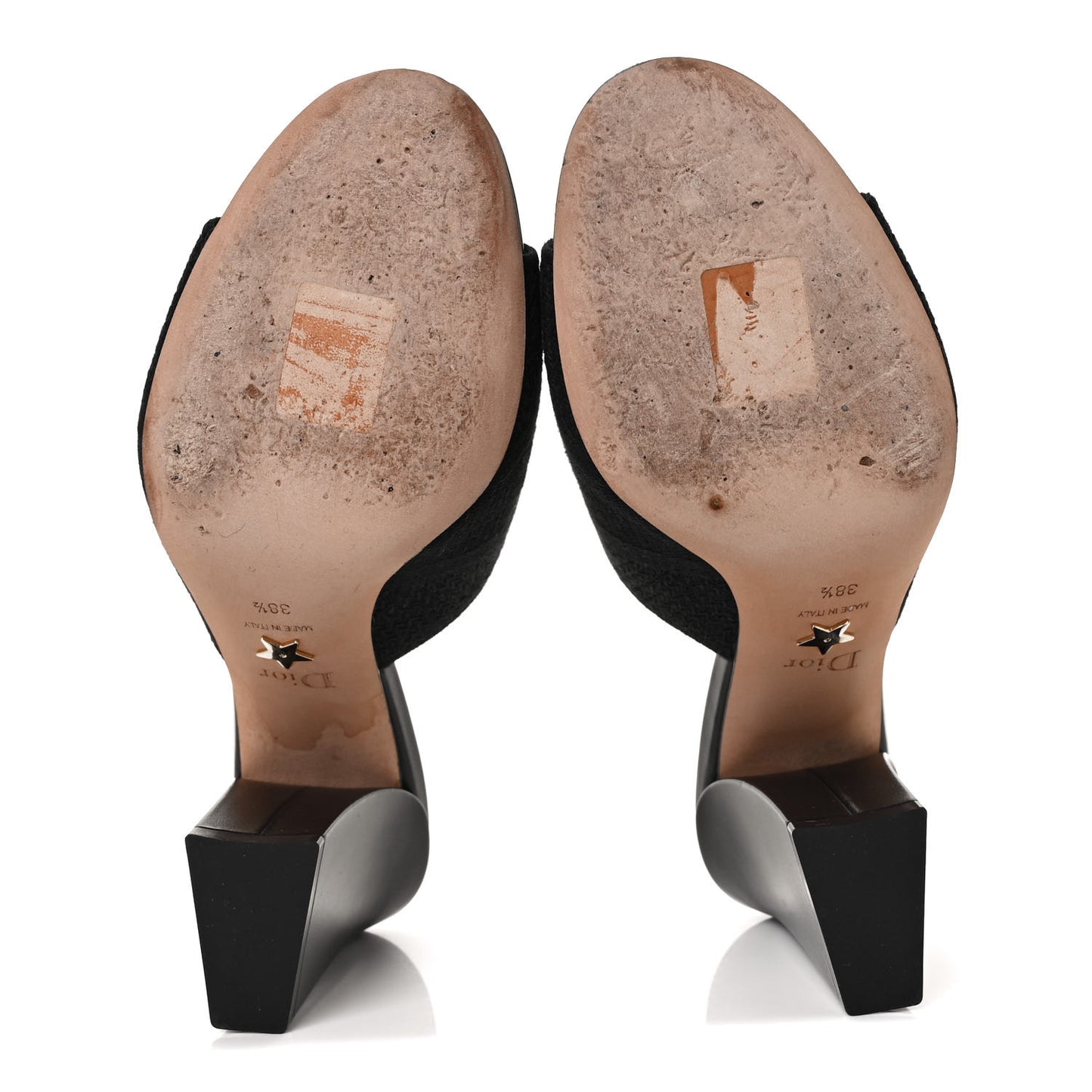 Cotton Embroidered Dway 85mm Slide Sandals 38.5 Black