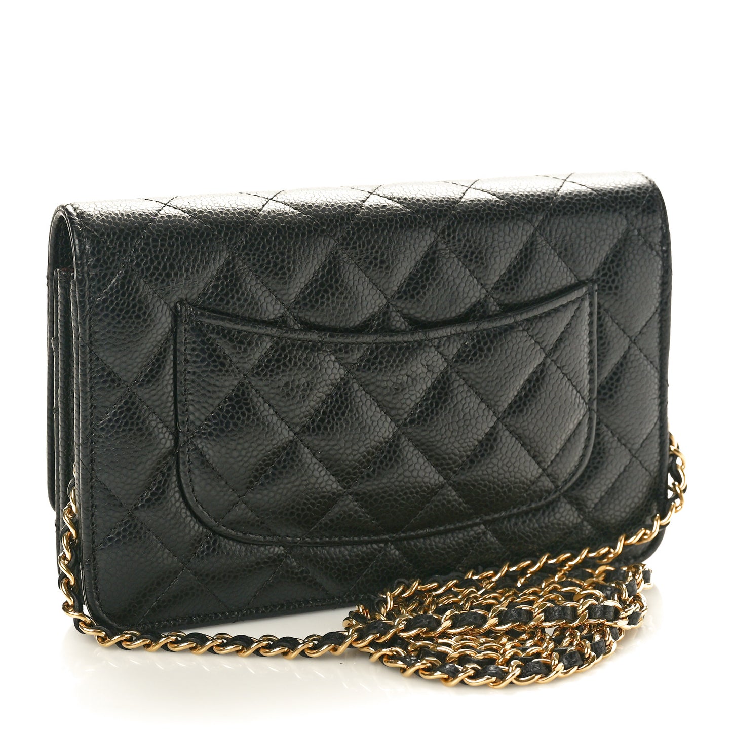 Caviar Quilted Wallet On Chain WOC Black