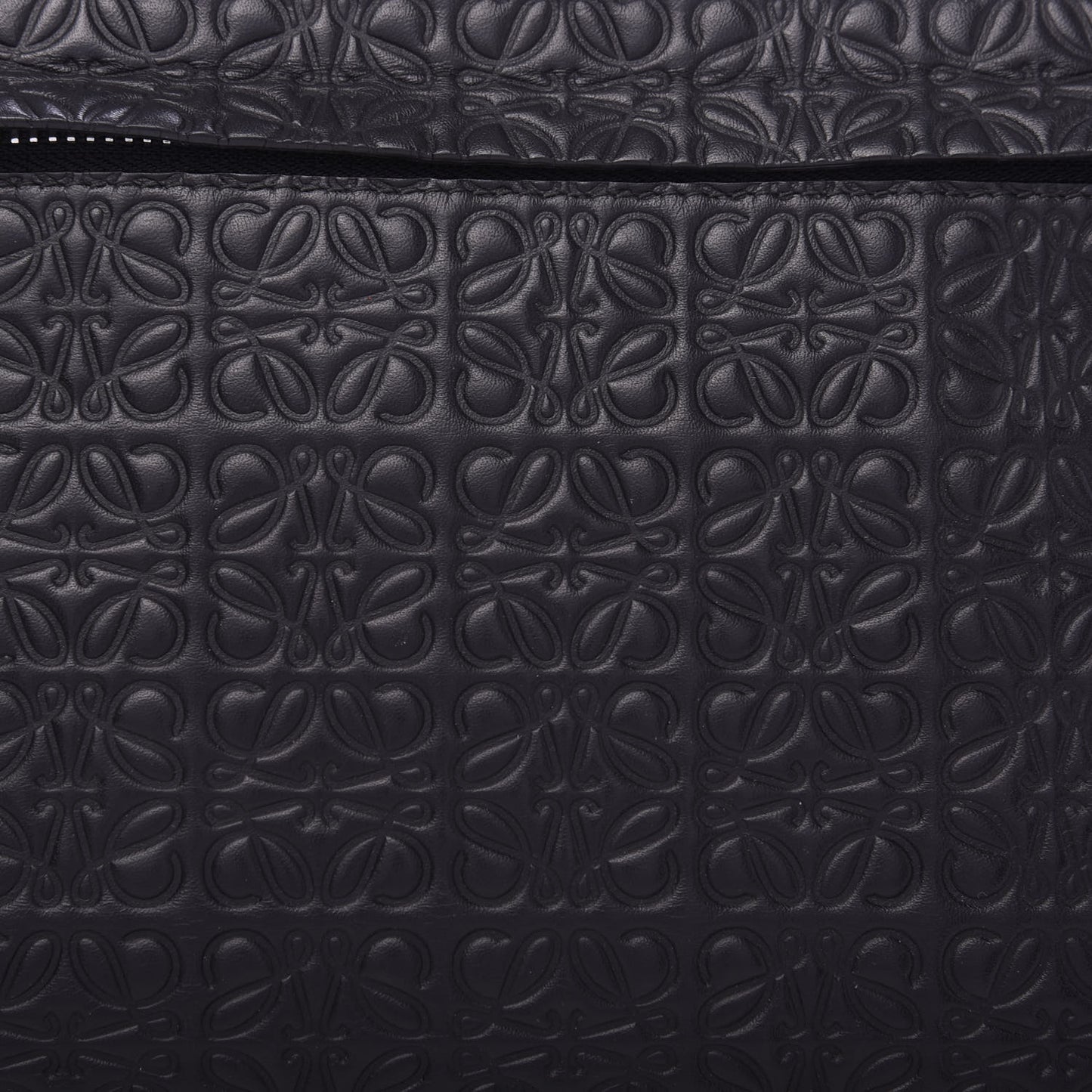 Calfskin Embossed Medium Repeat T Pouch Black