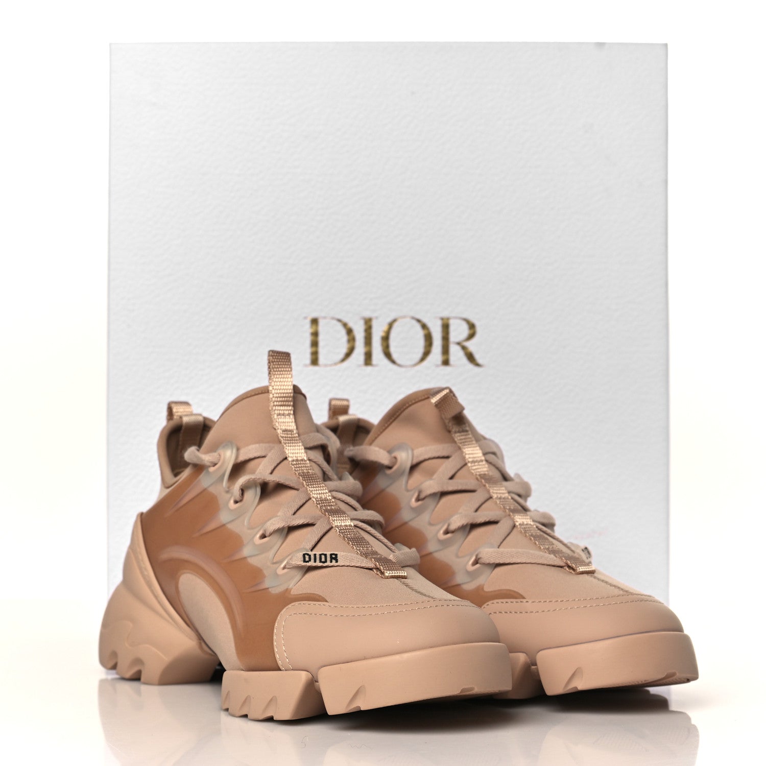 Christian Dior Neoprene Rubber Womens D-Connect Sneakers 38 Nude 9 of 9