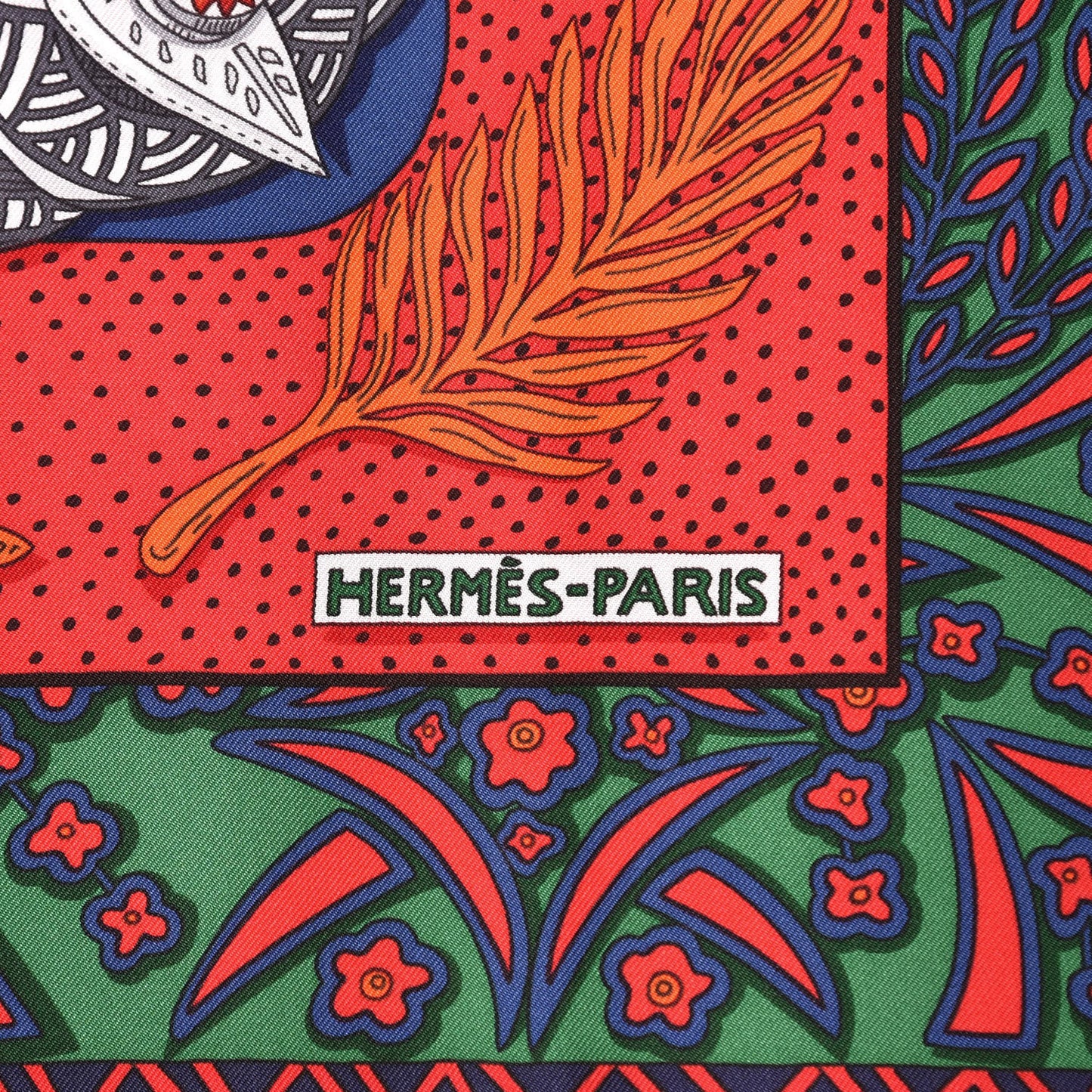 Silk Zenobie Reine De Palmyre Scarf 90 Marine Rouge Gris