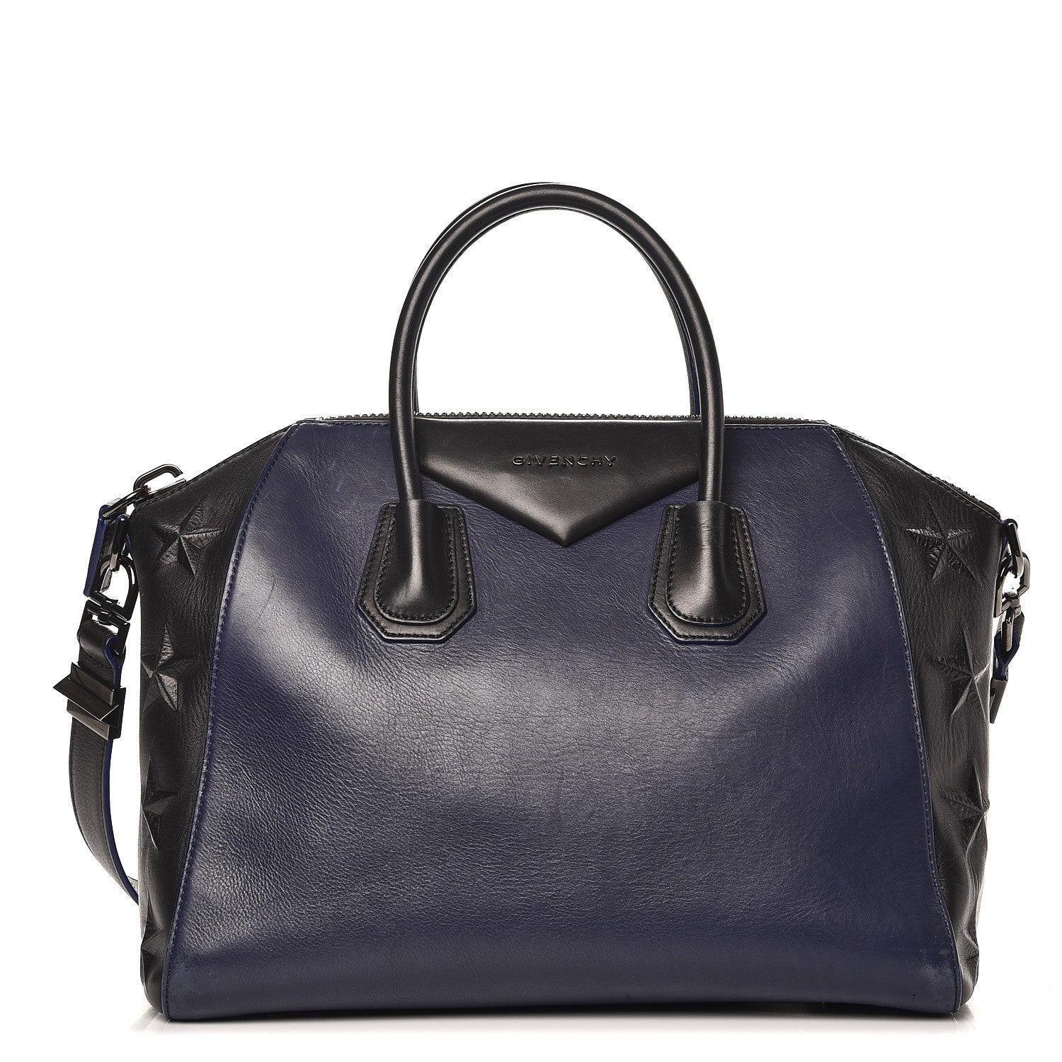 Givenchy Smooth Calfskin Star Embossed Medium Antigona Black Blue 1 of 14