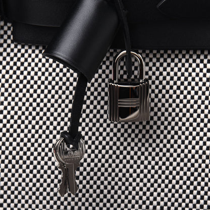 Hermes Vache Hunter Criss Viking Herbag Zip Retourne 31 PM Ecru Black 14 of 15