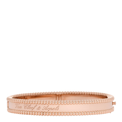 Van Cleef & Arpels 18K Rose Gold Perlee Signature Bangle Bracelet S 2 of 4