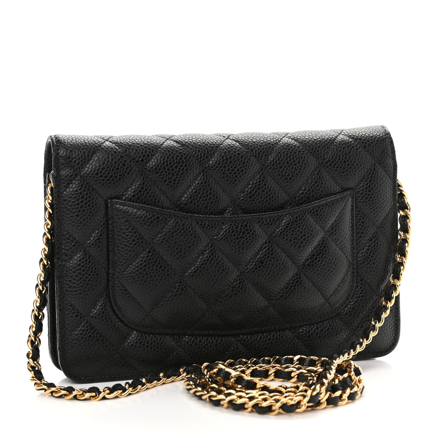 Caviar Quilted Wallet On Chain WOC Black