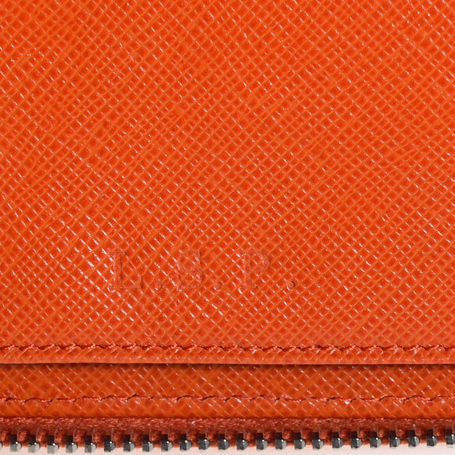 Prada Saffiano Zip Around Portfolio Wallet Papaya 7 of 8