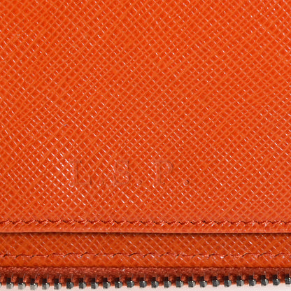 Prada Saffiano Zip Around Portfolio Wallet Papaya 7 of 8