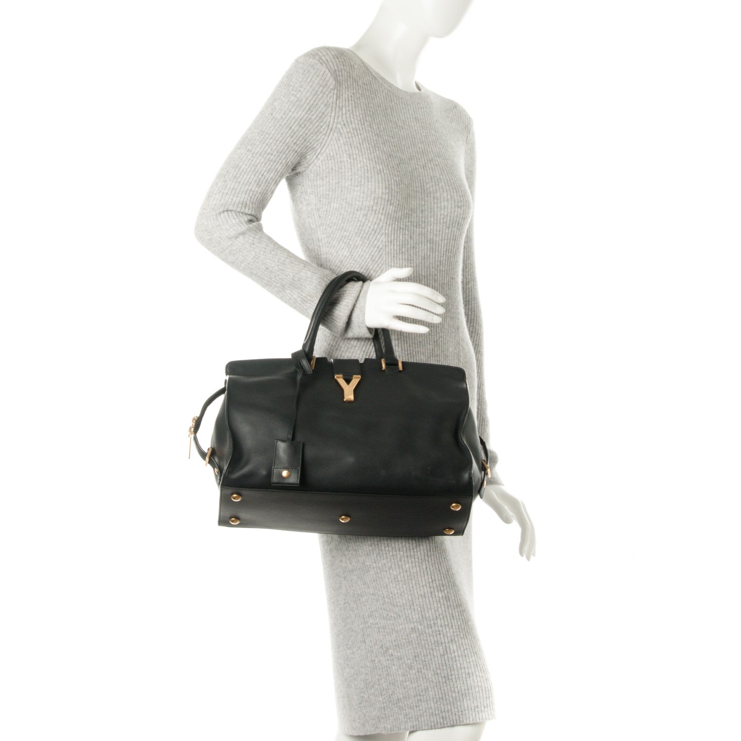 Saint Laurent Calfskin Medium Classic Y Cabas Black 2 of 7