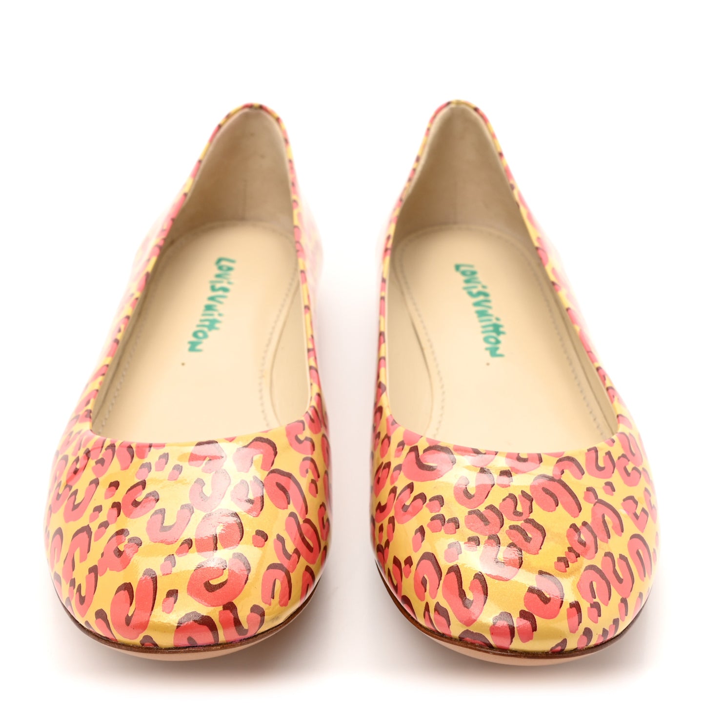 Patent Leopard Ballet Flats 39 Blanc Corail