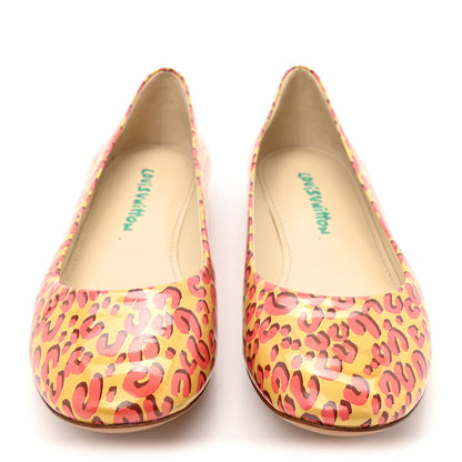 Louis Vuitton Patent Leopard Ballet Flats 39 Blanc Corail 3 of 12