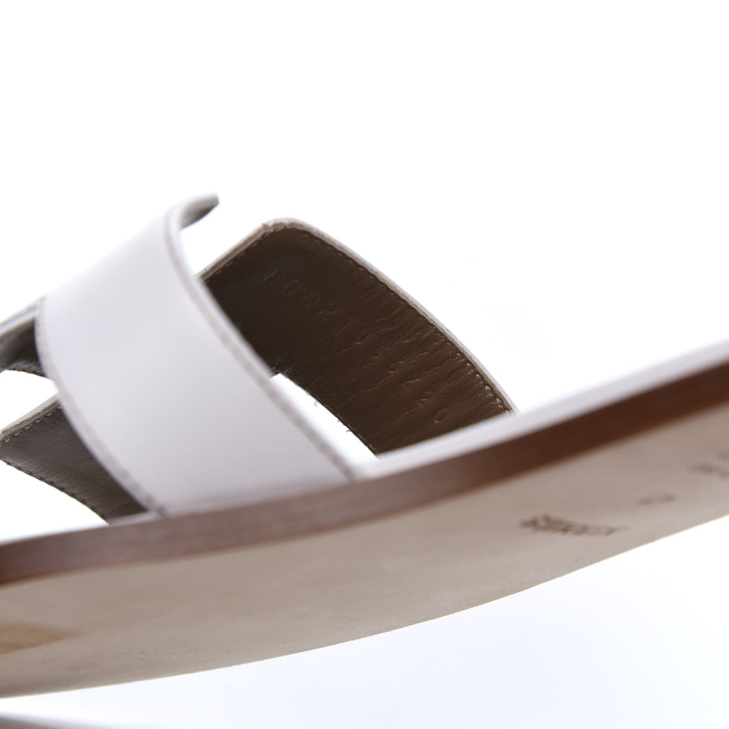 Box Calfskin Oran Sandals 41 White