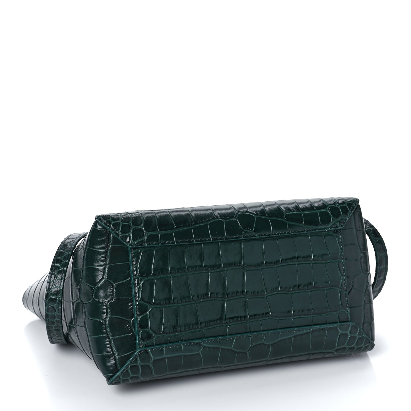 Calfskin Crocodile Embossed Micro Belt Bag Amazone