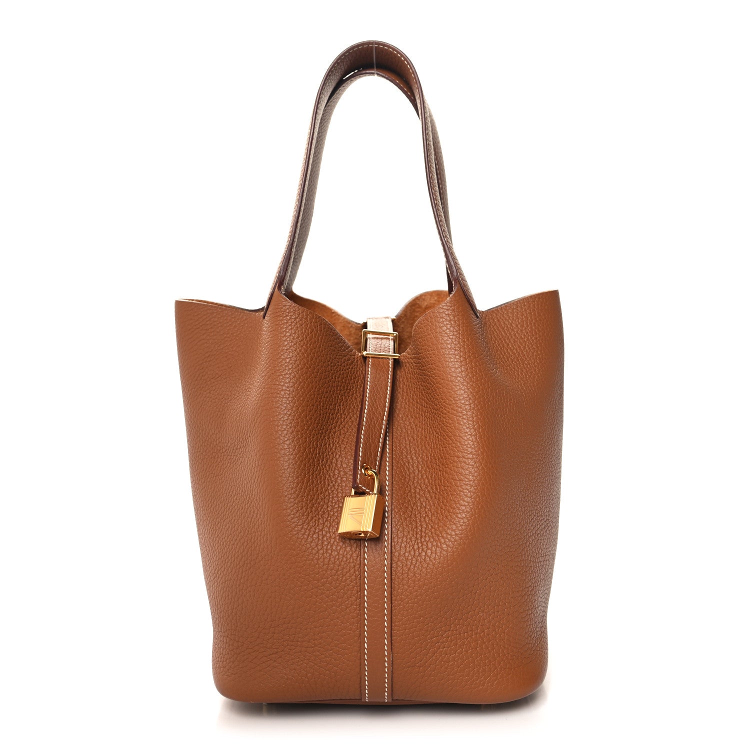Hermes Taurillon Clemence Picotin Lock 22 MM Gold 1 of 13