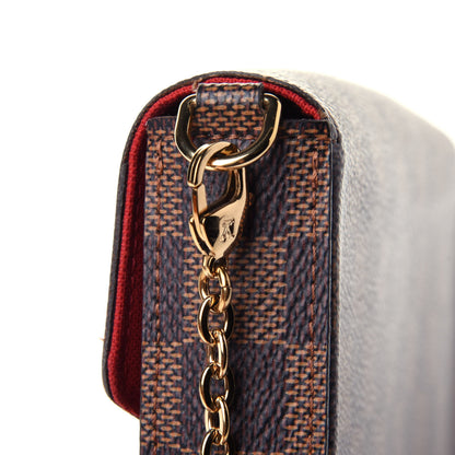 Louis Vuitton Damier Ebene Pochette Felicie Chain Wallet 10 of 11