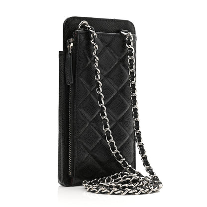 Chanel Caviar Quilted CC Phone Holder Black 3 of 13