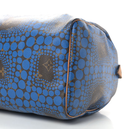 Louis Vuitton Monogram Kusama Town Speedy 30 Blue 6 of 17