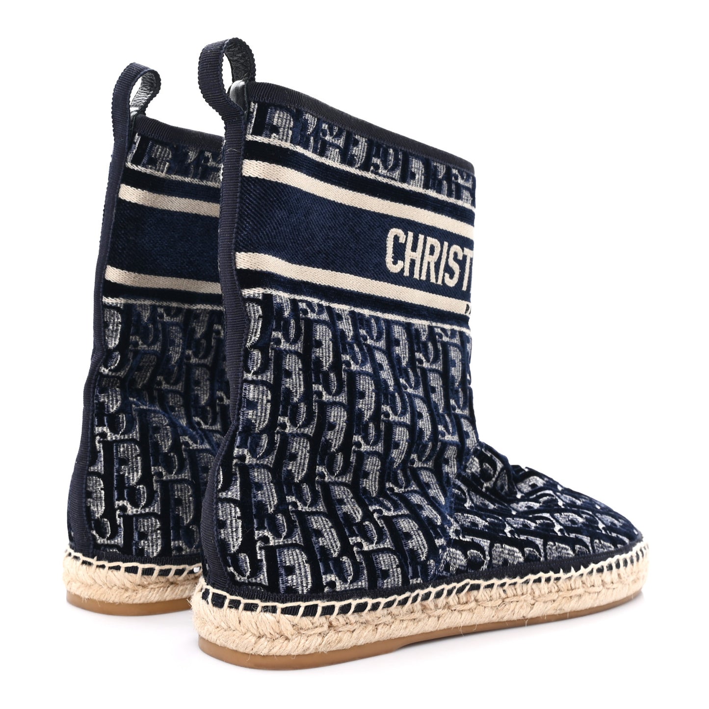 Velvet Oblique Granville Espadrille Boots 39.5 Deep Blue