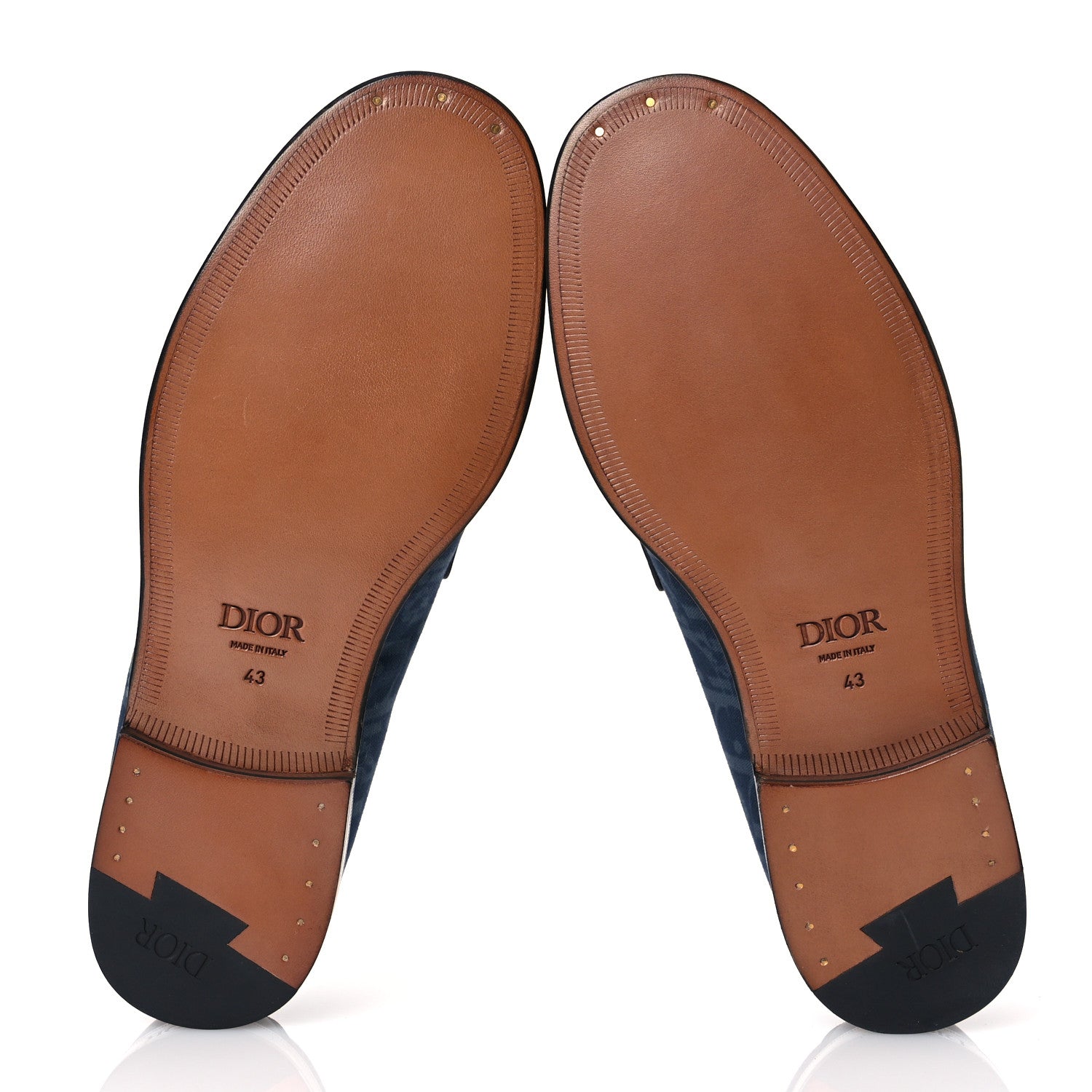 Christian Dior X DENIM TEARS Denim Calfskin Oblique Granville Loafers 43 Blue 7 of 11