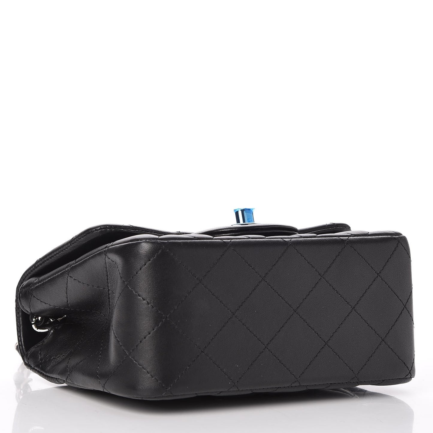 Lambskin Quilted Mini Square Flap Black