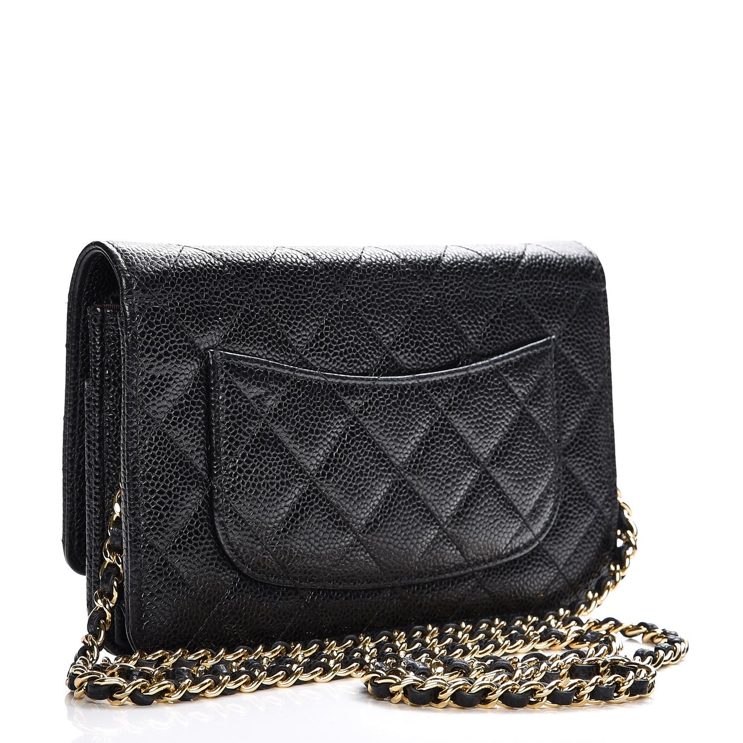 Caviar Quilted Wallet On Chain WOC Black