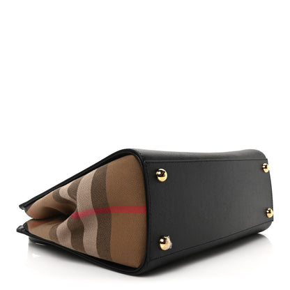 Burberry Calfskin Mega Check Small Banwell Tote Black 4 of 10