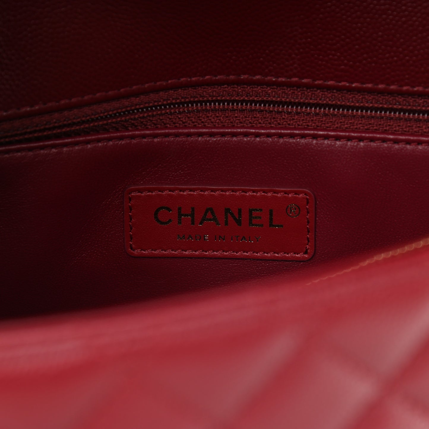 Caviar Lizard Embossed Quilted Small Coco Handle Flap Burgundy