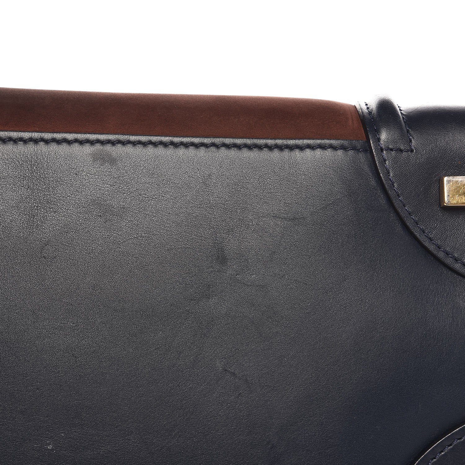Celine Nubuck Smooth Calfskin Mini Tri-Color Luggage Marron 9 of 14