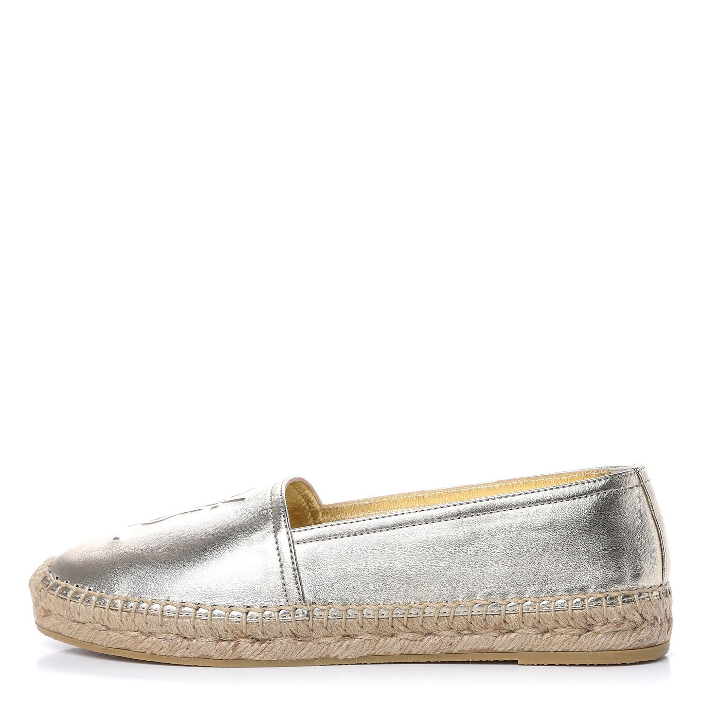 Metallic Lambskin Monogram Espadrilles 38 Gold