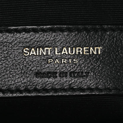 Saint Laurent Grain De Poudre Matelasse Chevron Quilted Round Vinyle Camera Bag Black 6 of 13