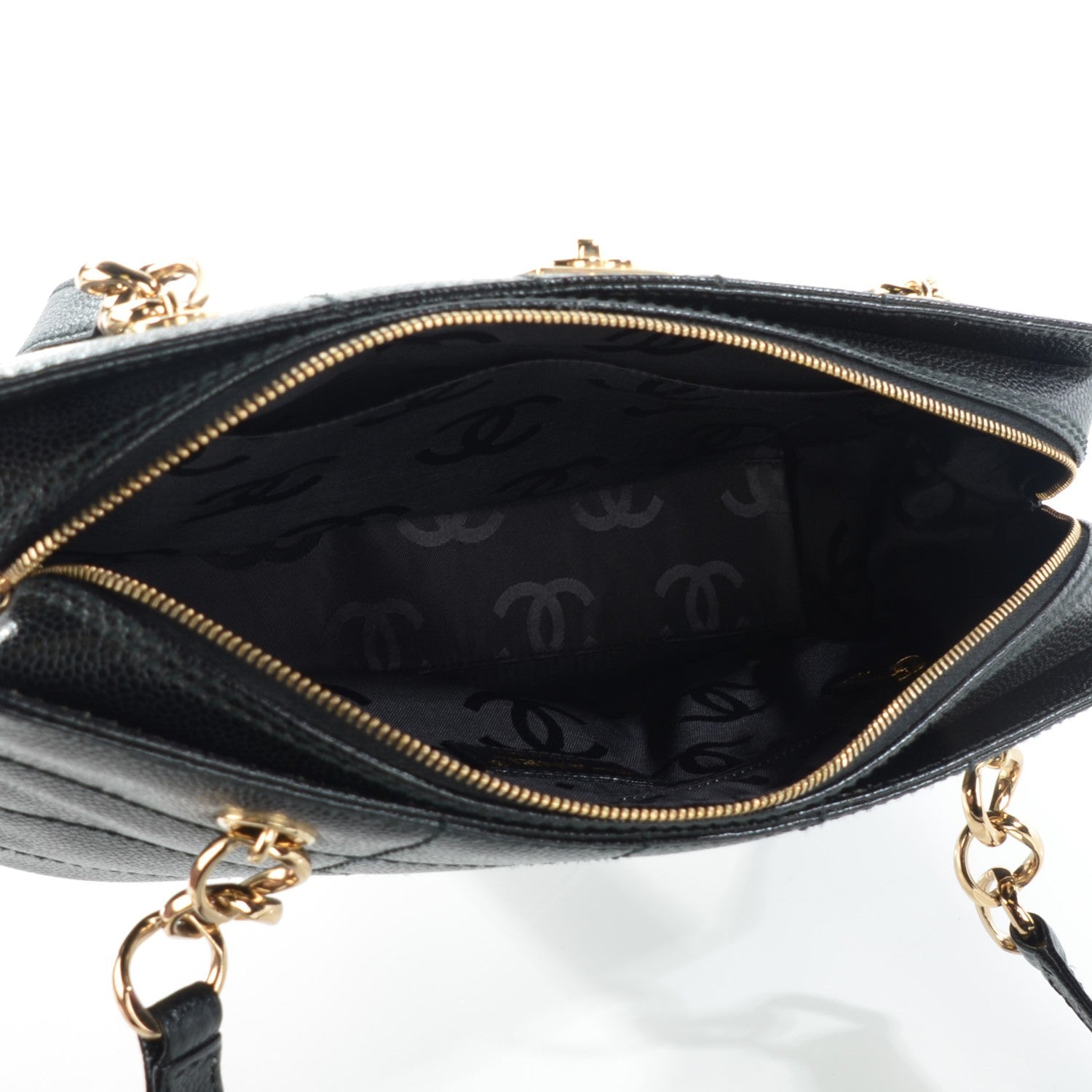 Chanel Caviar Square Stitched Shoulder Bag Black 5 of 7