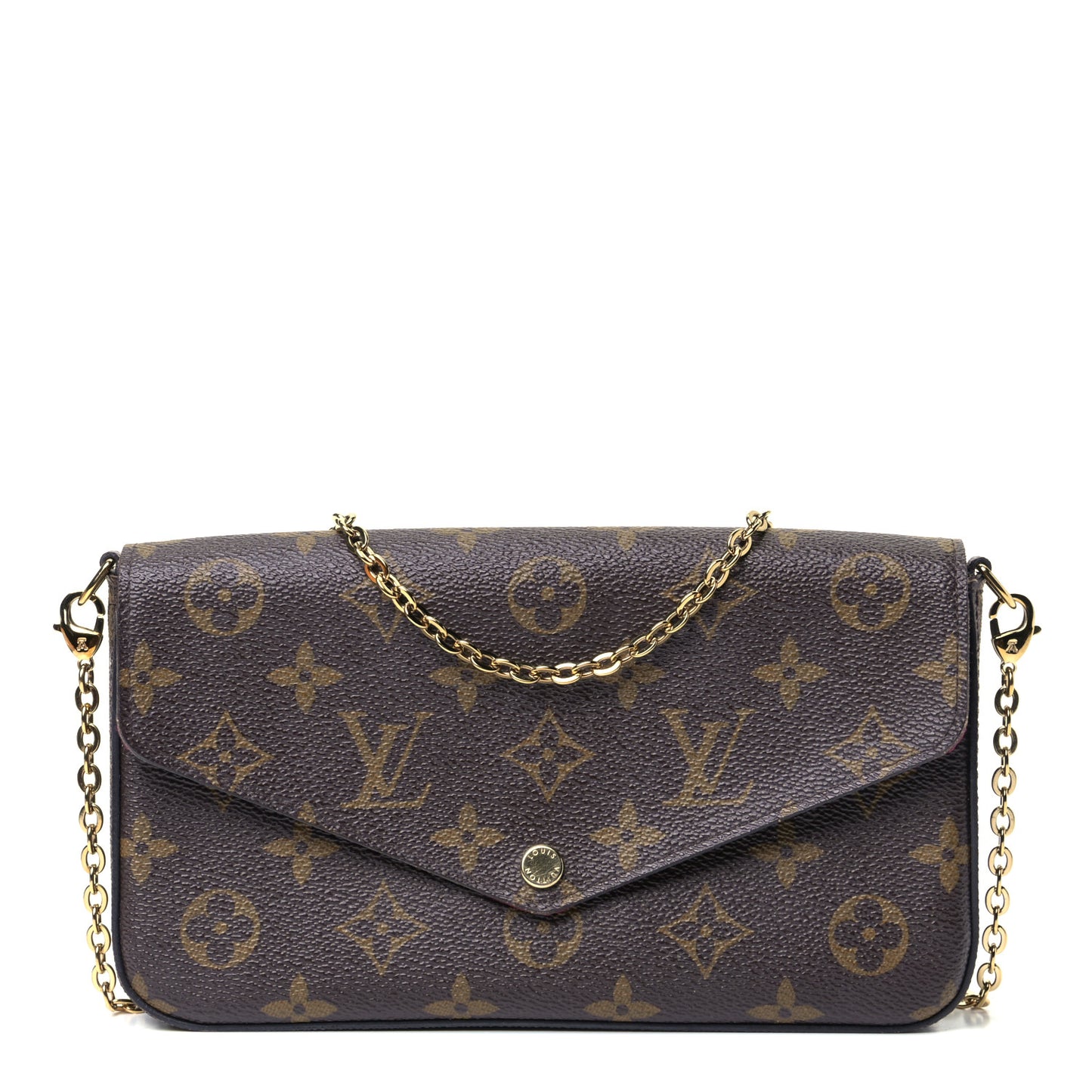 Monogram Pochette Felicie Chain Wallet Fuchsia