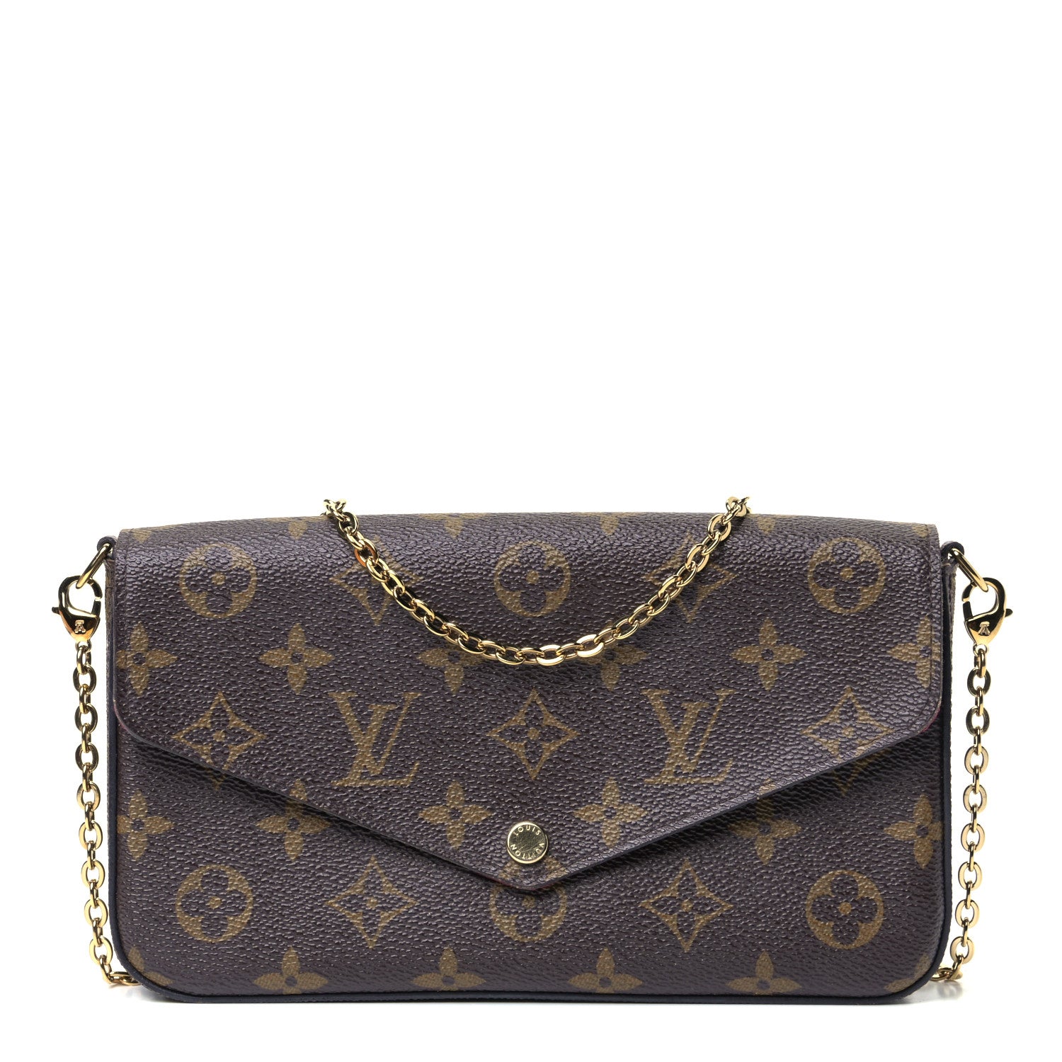 Louis Vuitton Monogram Pochette Felicie Chain Wallet Fuchsia 1 of 9