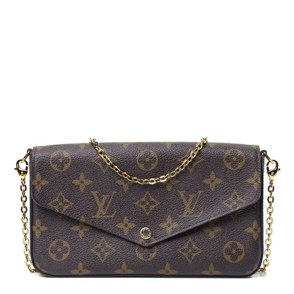 Louis Vuitton Monogram Pochette Felicie Chain Wallet Fuchsia 1 of 9