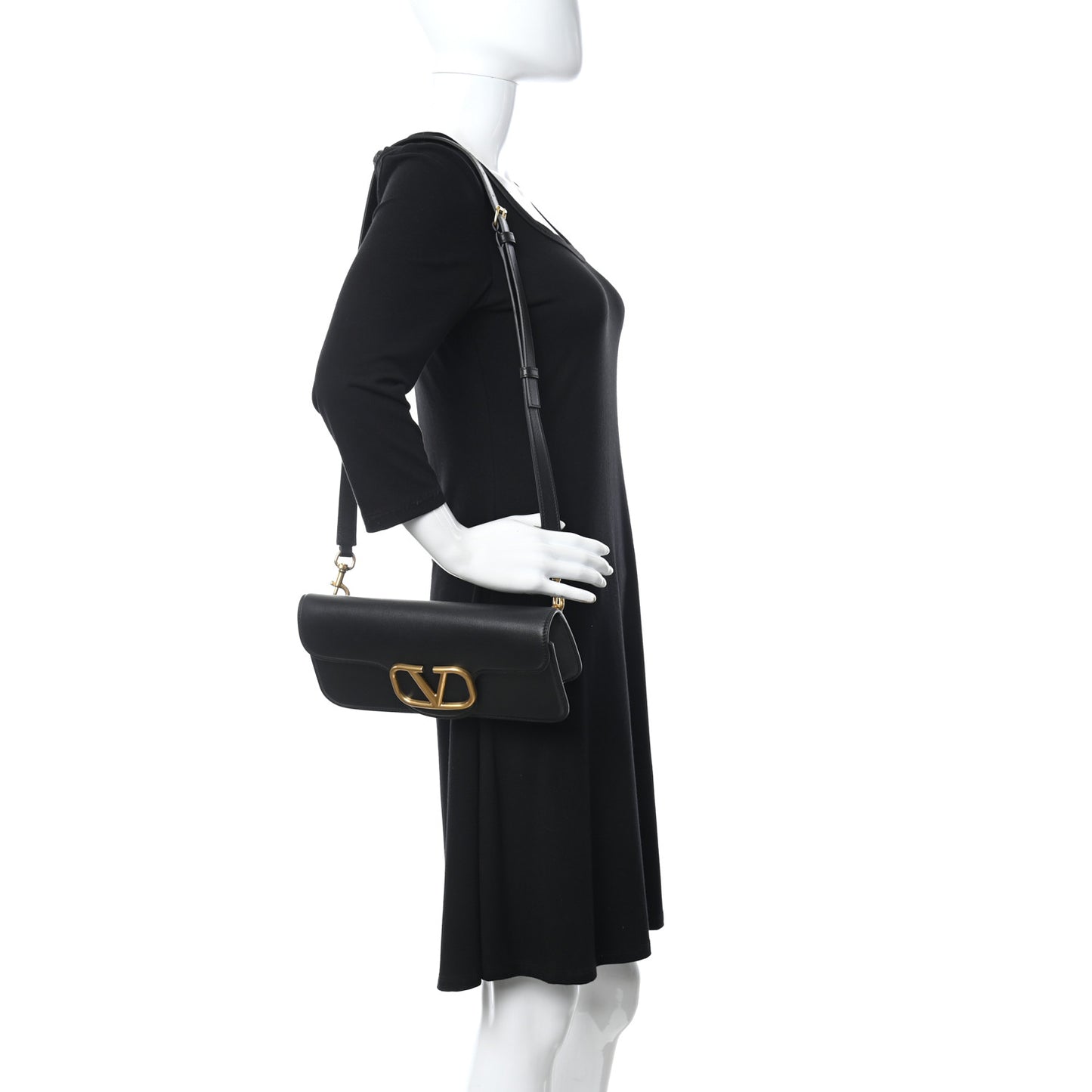 Smooth Calfskin VSling Belt Bag Black