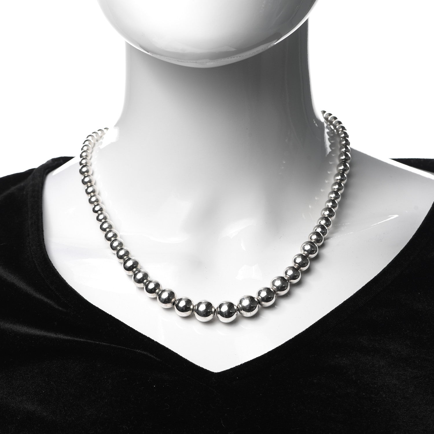 Tiffany Sterling Silver HardWear Graduated Ball Necklace 2 of 5