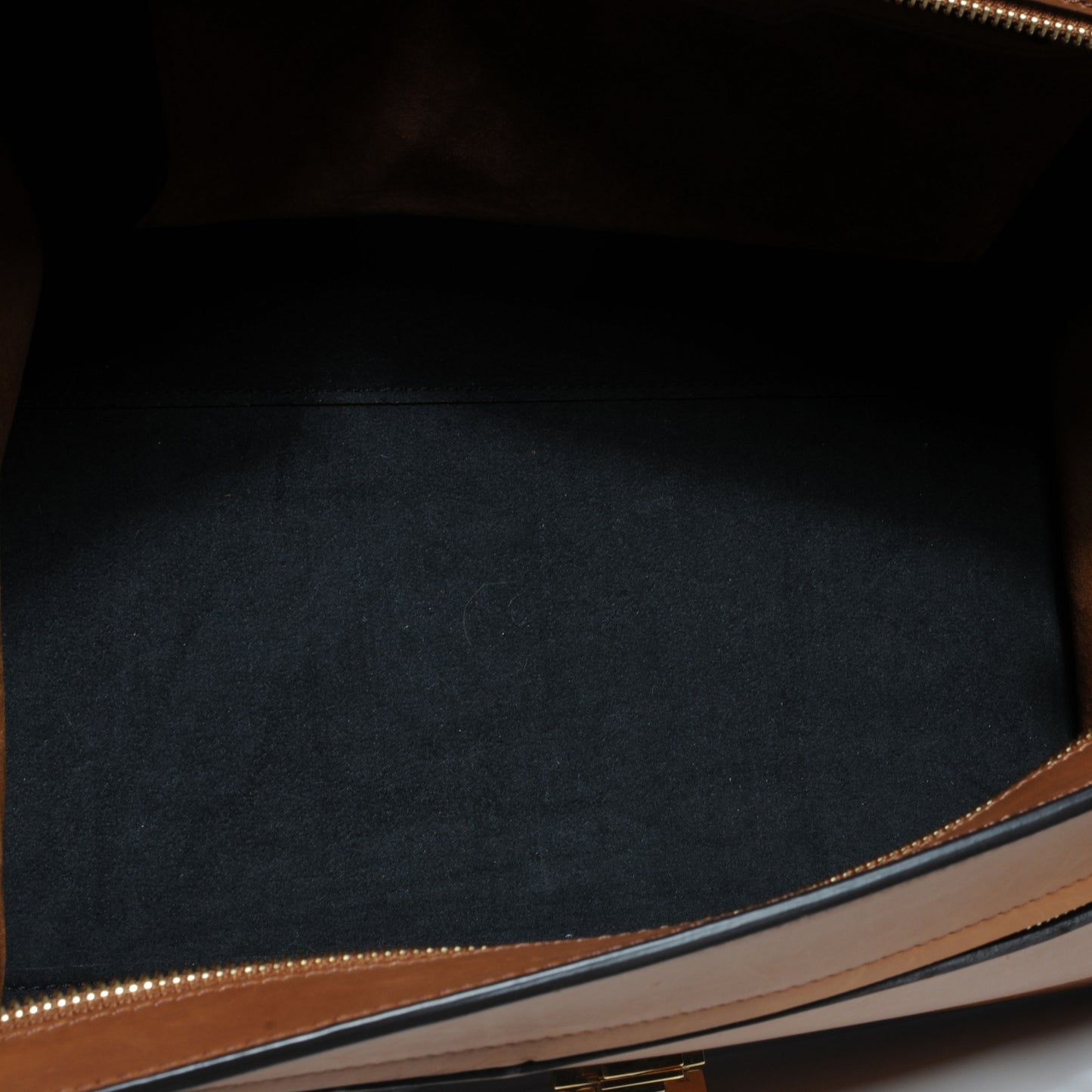 Calfskin and Suede Small Trapeze Tan