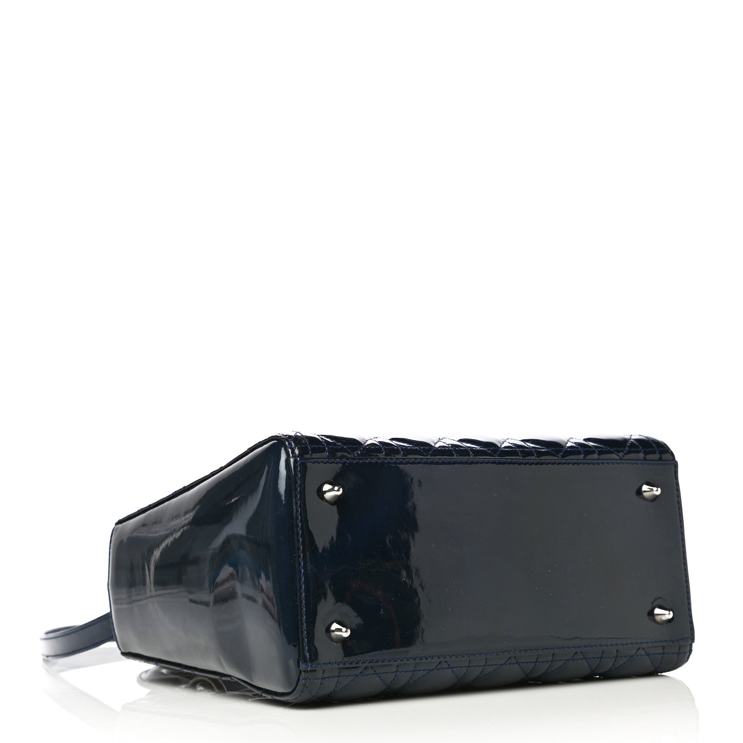 Christian Dior Patent Cannage Medium Lady Dior Navy Blue 3 of 14