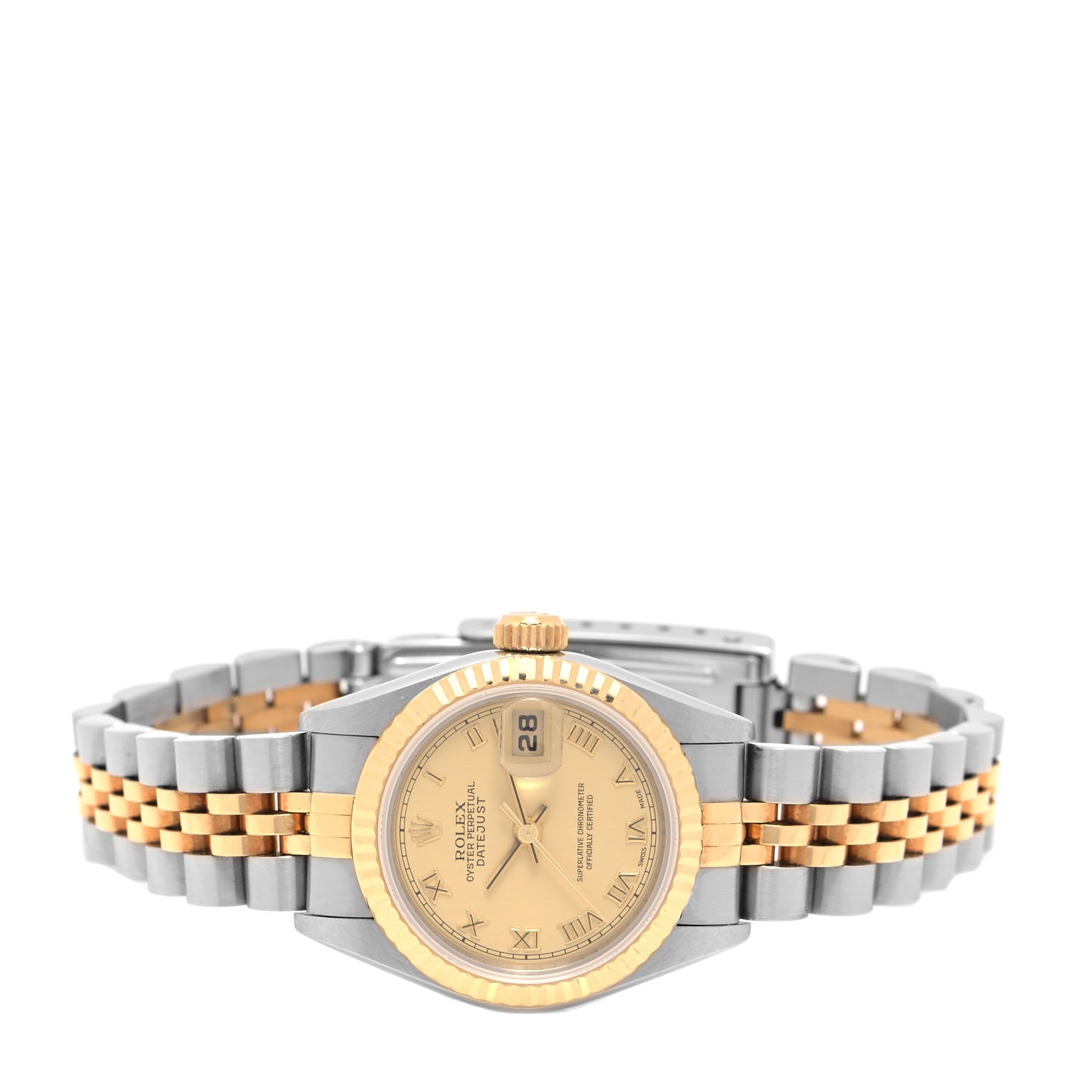 Rolex Stainless Steel 18K Yellow Gold 26mm Oyster Perpetual Datejust Watch Champagne Roman 69173 2 of 5