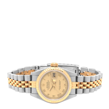 Rolex Stainless Steel 18K Yellow Gold 26mm Oyster Perpetual Datejust Watch Champagne Roman 69173 2 of 5